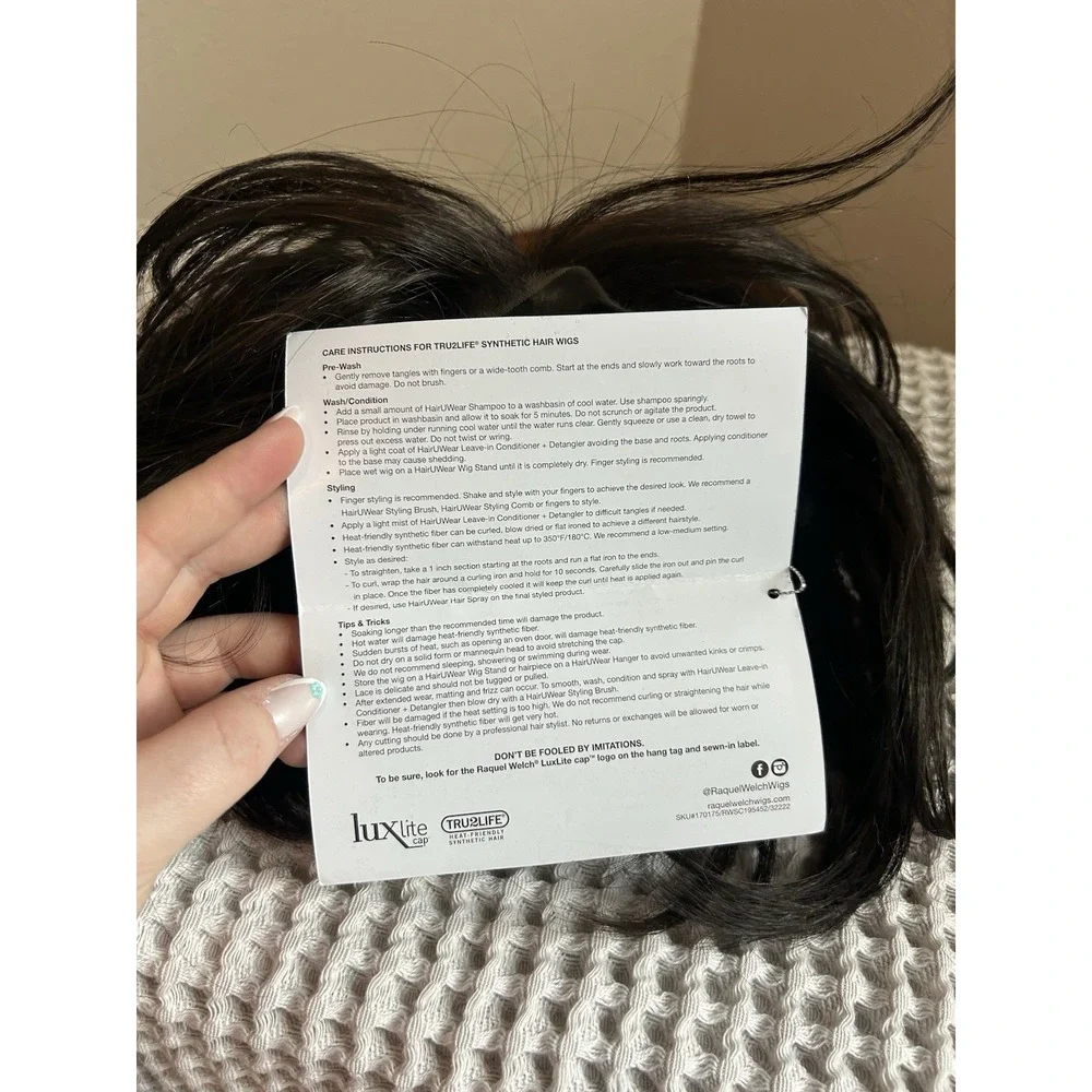 Women's Wig RAQUEL WELCH Sheer Luxury Made You Look RL2/4 Off Black Hairuwear